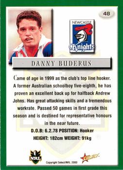 2000 Select #48 Danny Buderus Back